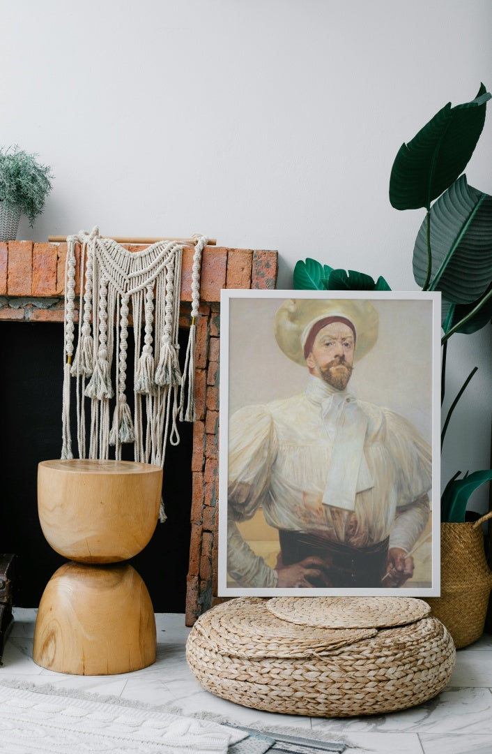 Self-portrait in White Dress by Jacek Malczewski Art Nouveau (Modern) Art