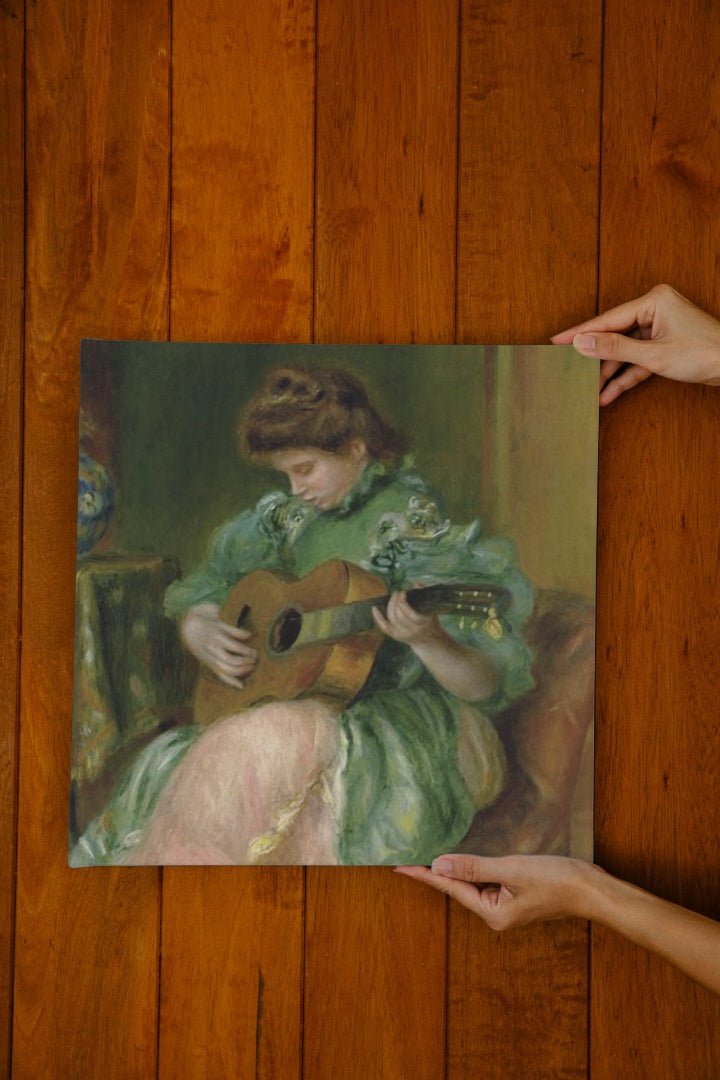 Woman with a guitar by Pierre-Auguste Renoir Impressionism Art dated 1897