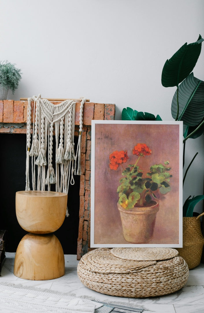 The Pot of Geraniums by Odilon Redon Realism Art dated 1910