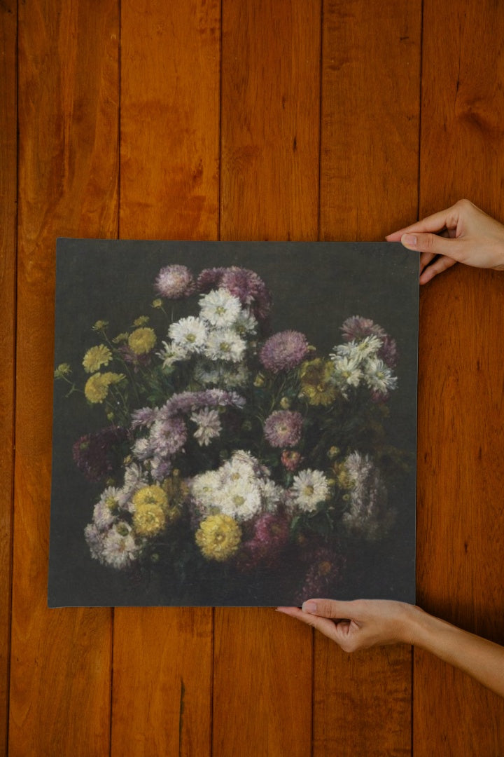 Flowers, Chrysanthemums by Henri Fantin-Latour Realism Art dated 1876