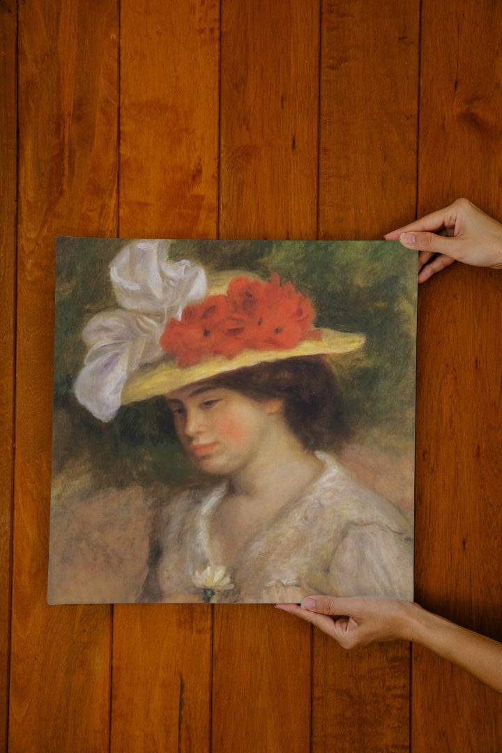 Woman in a Flowered Hat by Pierre-Auguste Renoir Impressionism Art dated 1899