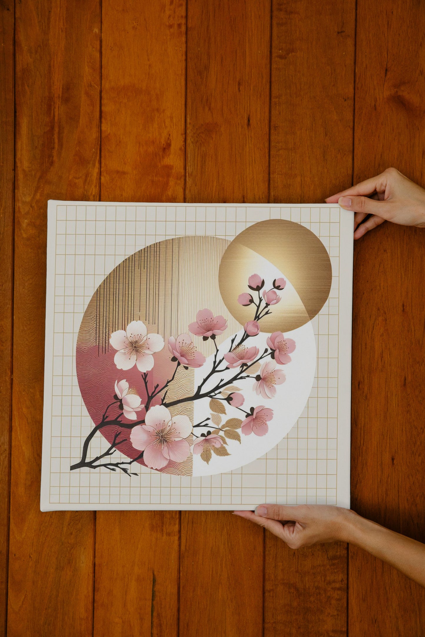 Aurantiaco Sakura Radiantus: Modern Japanese Cherry Blossom Art