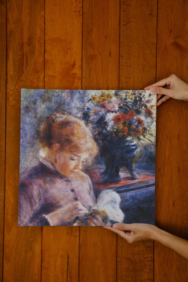 Young Woman Sewing by Pierre-Auguste Renoir Impressionism Art dated 1879