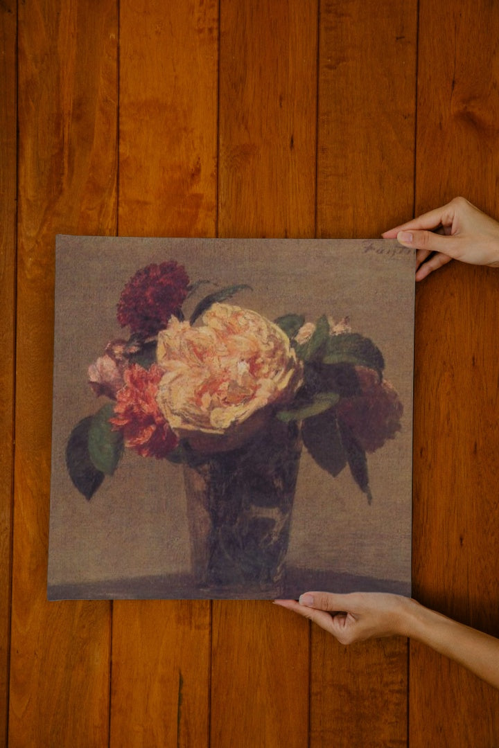 Flowers in a Vase by Henri Fantin-Latour Realism Art dated 1881