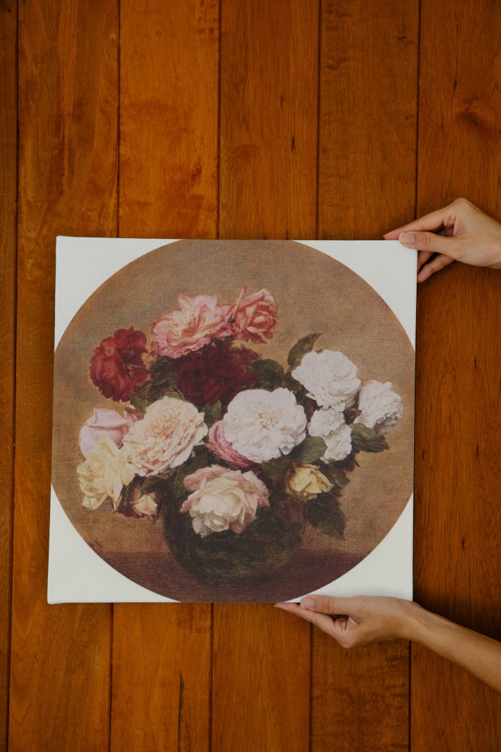 A Large Bouquet of Roses by Henri Fantin-Latour Realism Art dated 1886