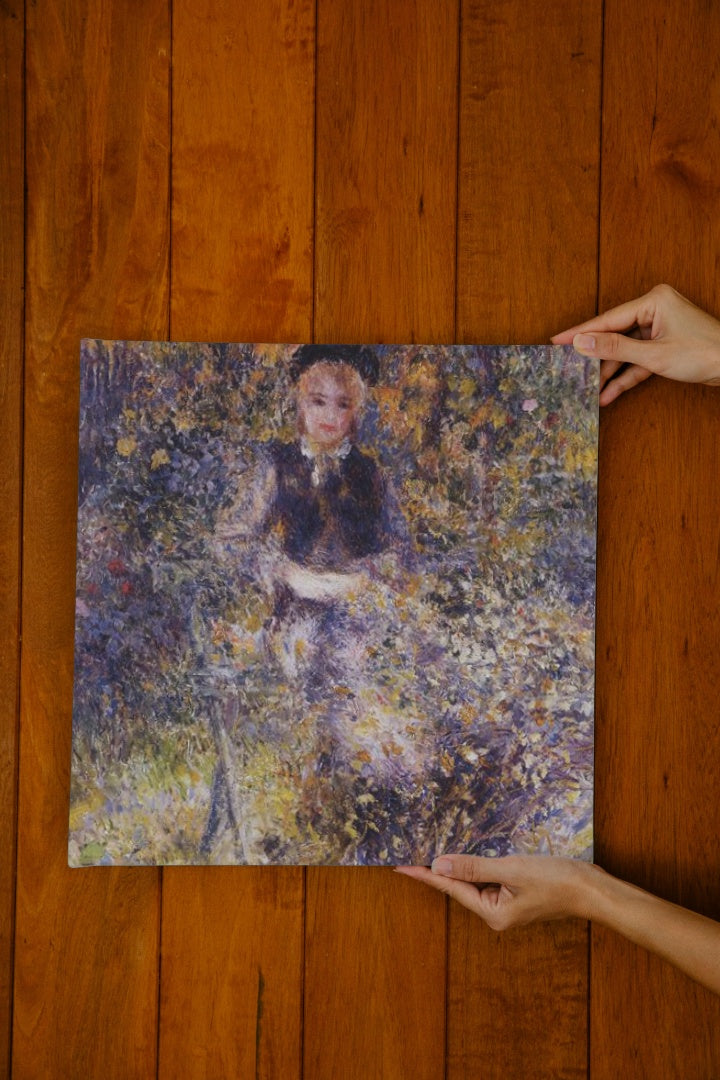 Young Woman on a Bench by Pierre-Auguste Renoir Impressionism Art dated 1875