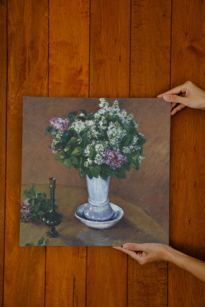 Still Life with a Vase of Lilacs by Gustave Caillebotte Impressionism Art dated 1883