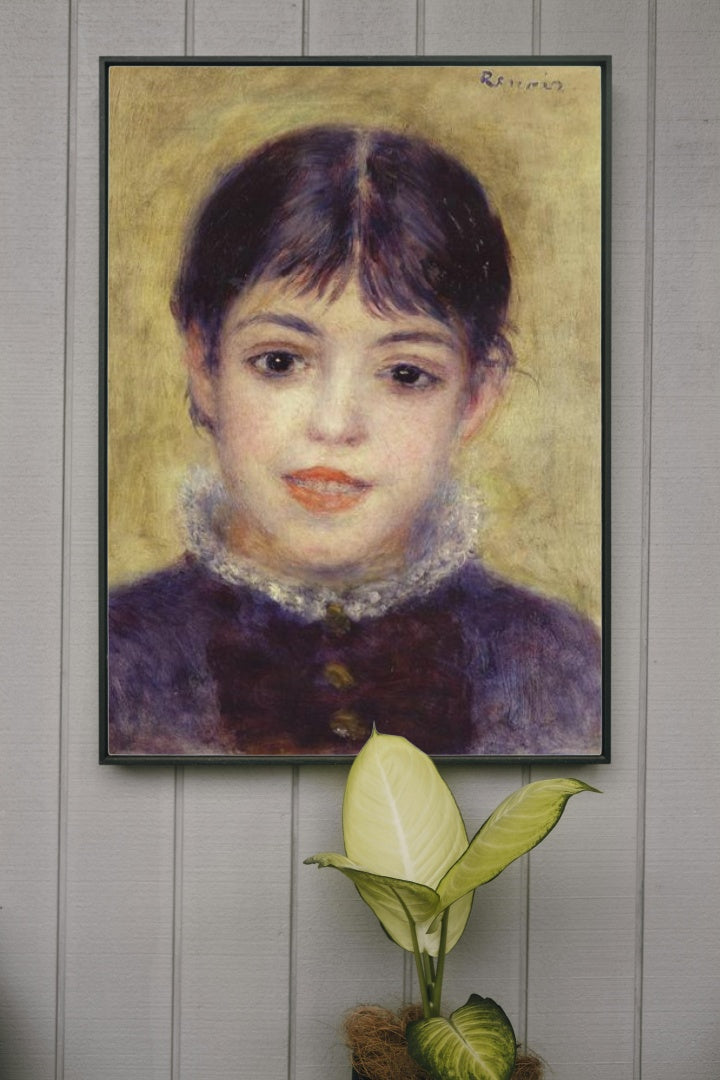 Smiling Young Girl by Pierre-Auguste Renoir Impressionism Art dated 1878