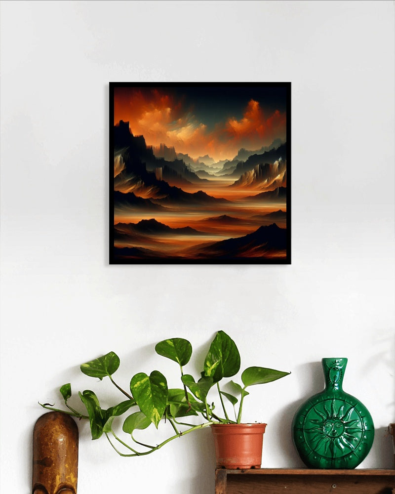 Aurora Nigram Vastum: Majestic and Mysterious Landscape Oil Painting