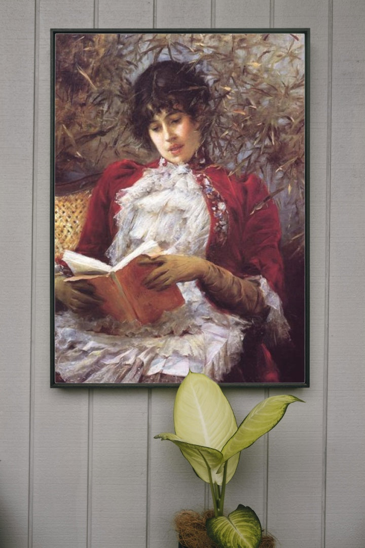 An Enthralling Novel by Julius LeBlanc Stewart Realism Art dated 1885