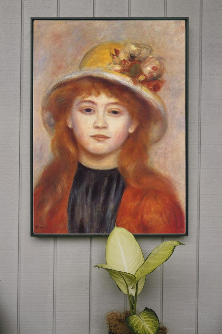 Woman Wearing a Hat by Pierre-Auguste Renoir Impressionism Art dated 1889