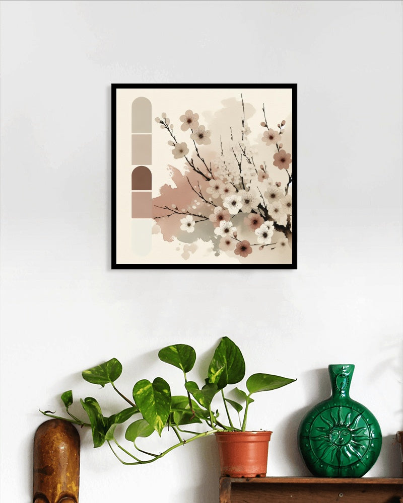 Seraphic Samskrita Sakura: Modern Watercolor Japanese Art