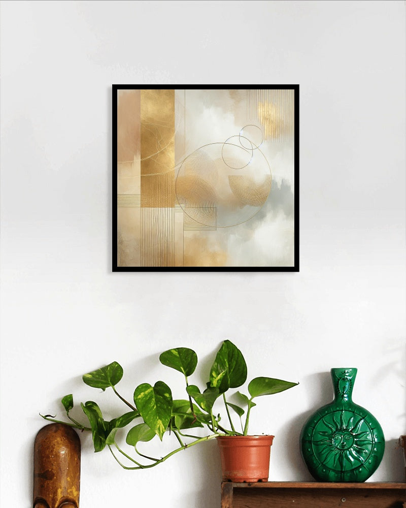 Aureus Pristinus Abstracto - Golden Serene Minimalist Art