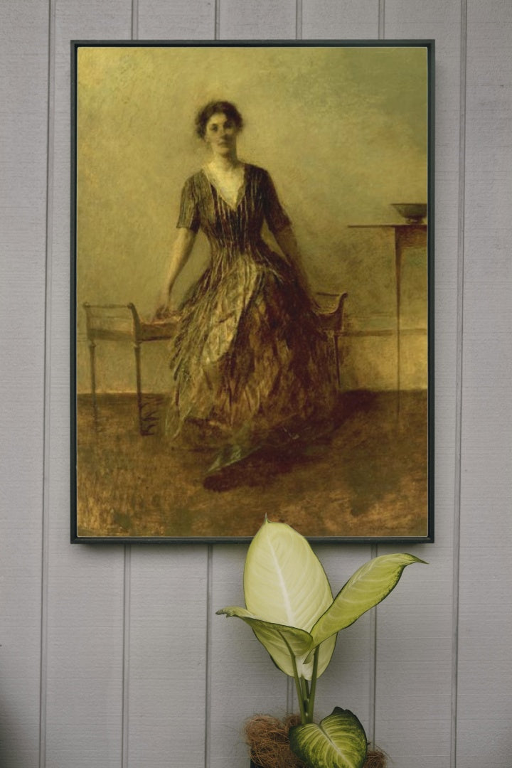 Black And Gold by Thomas Dewing Tonalism Art dated 1917