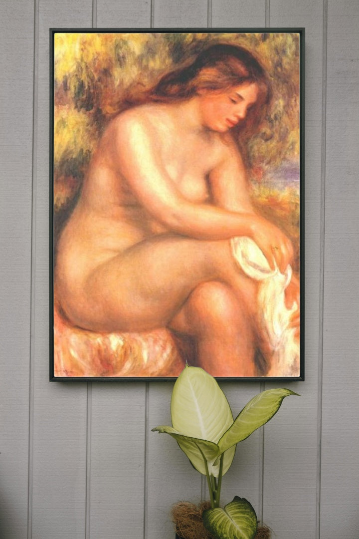 Bather drying her leg by Pierre-Auguste Renoir Impressionism Art dated 1910