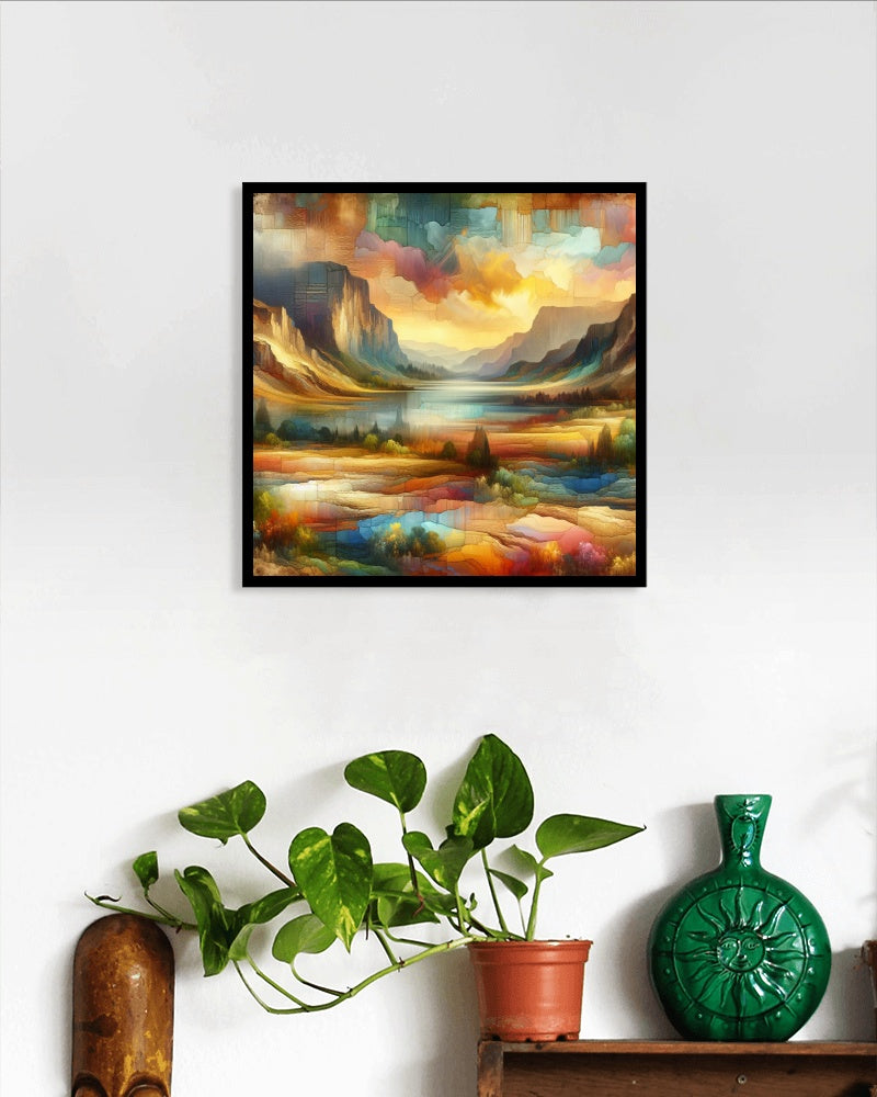 Seraphic Ananta Vista: Modern Landscape Oil Painting