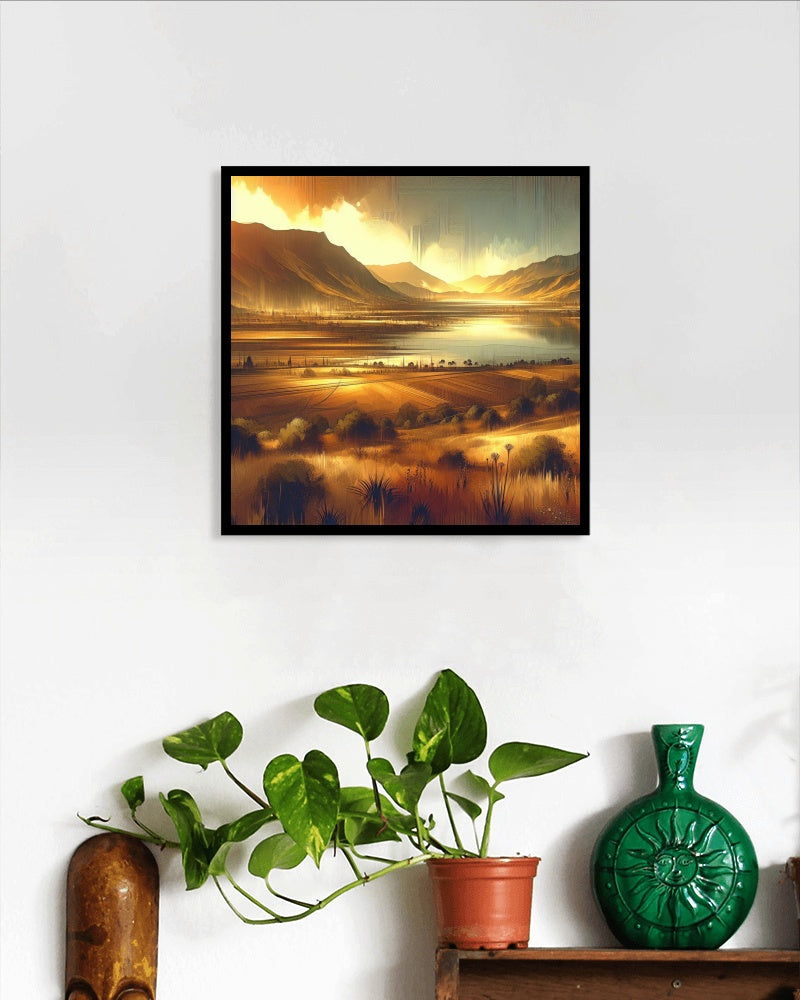 Aureate Vistara Serenity - Modern Landscape Oil Painting