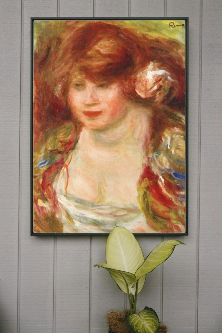 Woman Wearing a Rose Andree by Pierre-Auguste Renoir Impressionism Art dated 1919