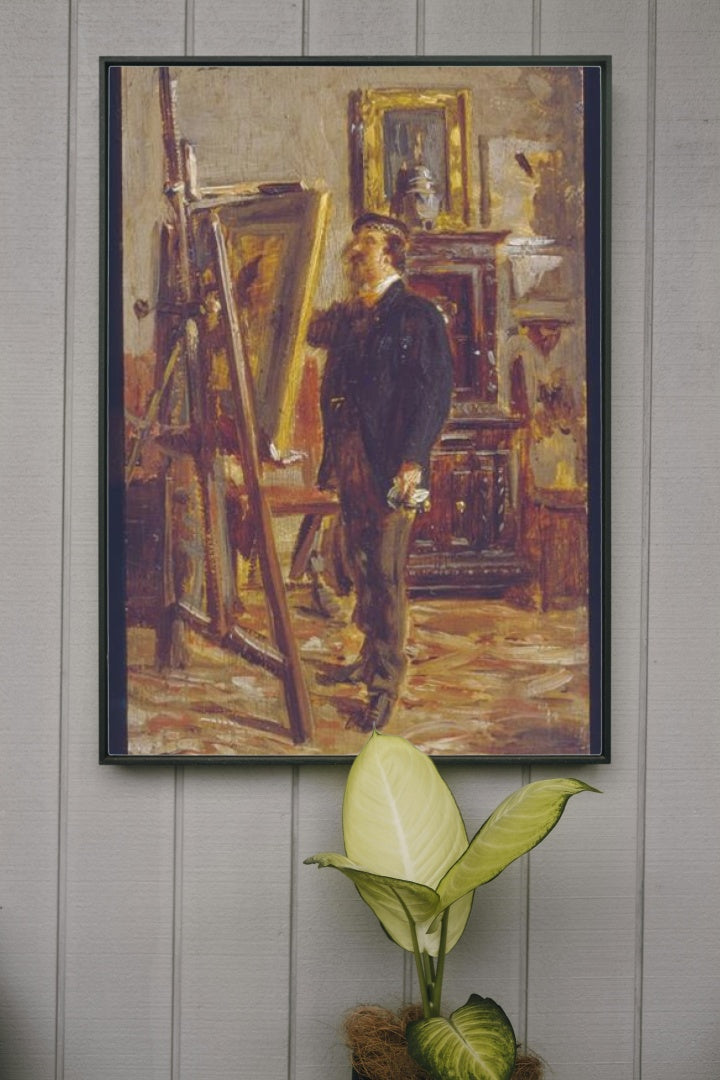 Cristiano Banti at the easel by Giovanni Boldini Realism Art dated 1865