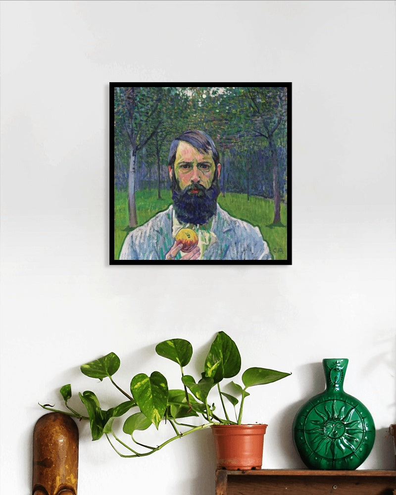 Self Portrait with Apple by Cuno Amiet Art Nouveau (Modern) Art dated 1903