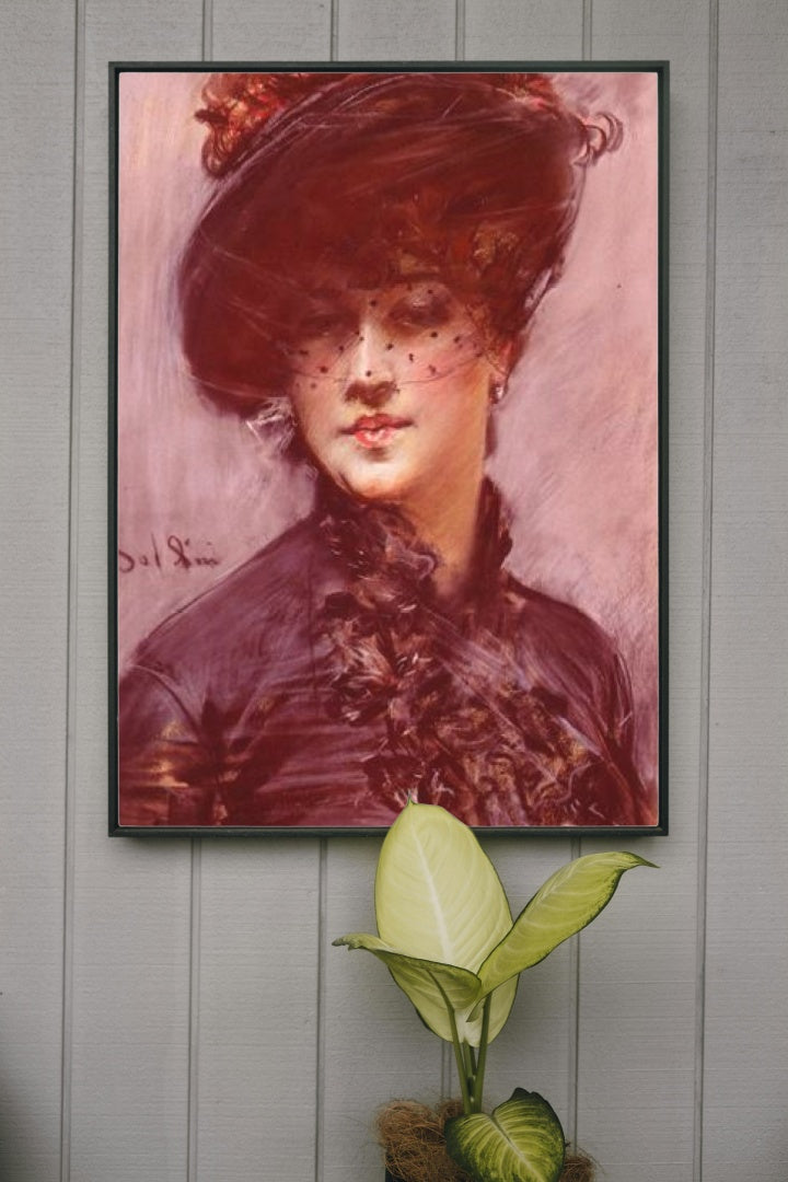 Lady with a Black Hat by Giovanni Boldini Realism Art