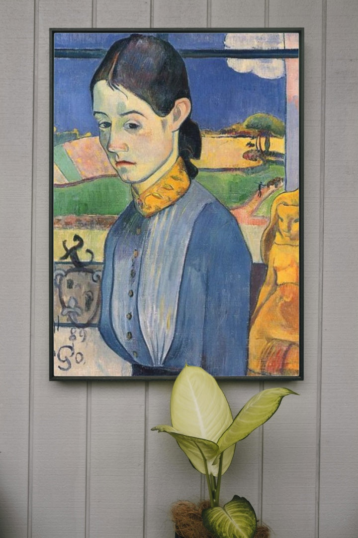 Young Breton Woman by Paul Gauguin Cloisonnism Art dated 1889