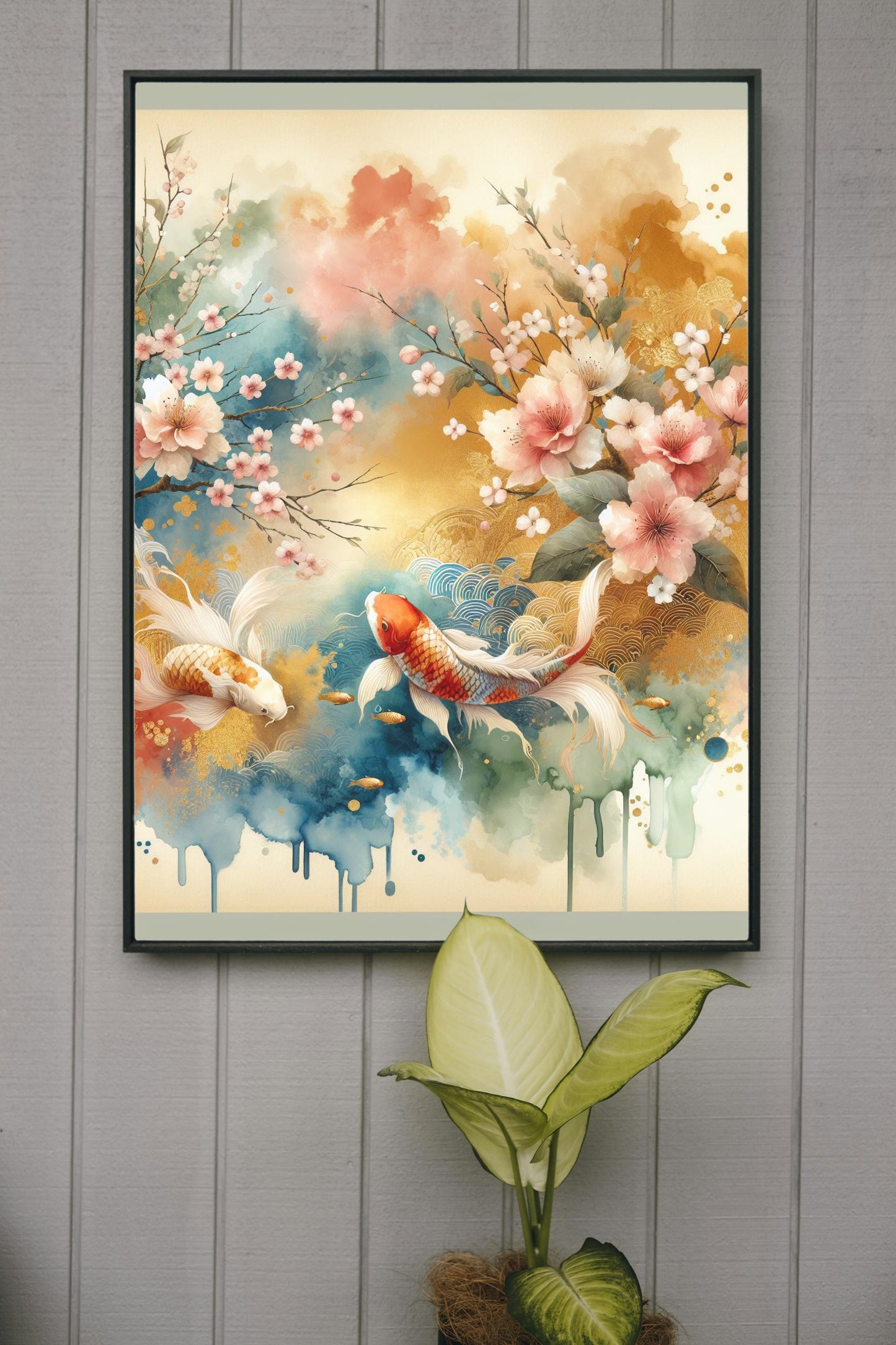 Aureus Nalin Sakura: Golden Serene Japanese Watercolor