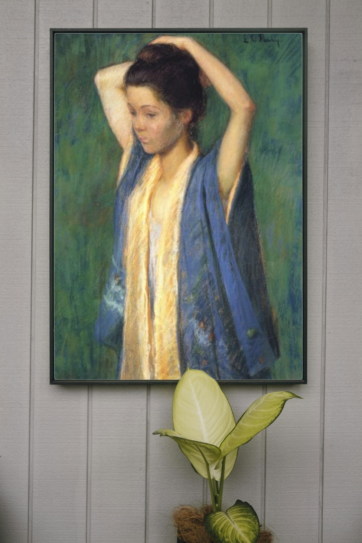 Child in Kimono by Lilla Cabot Perry Impressionism Art dated 1898