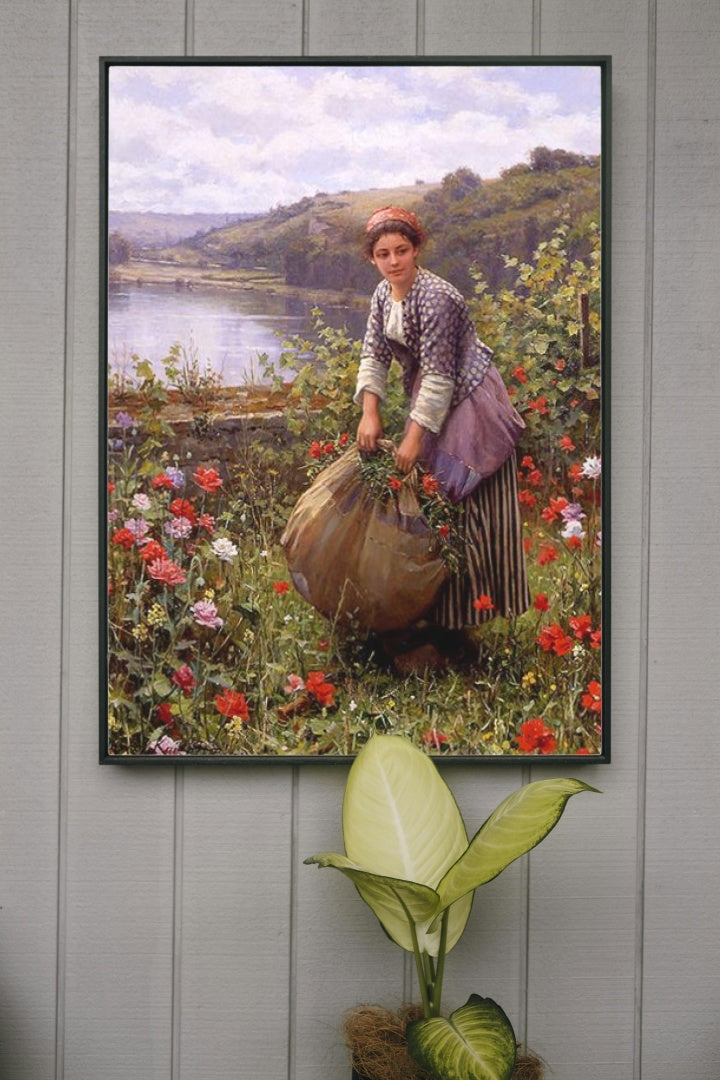 The Grass Cutter by Daniel Ridgway Knight Realism Art dated 1895