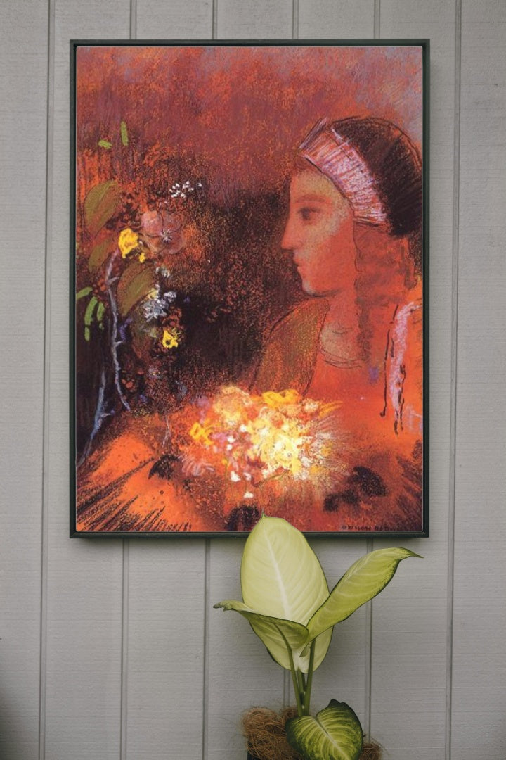 Woman with Flowers by Odilon Redon Symbolism Art