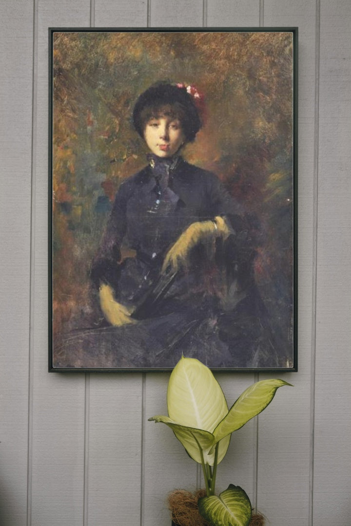 Portrait of the wife of the painter Rossano by Giuseppe De Nittis Impressionism Art dated 1884