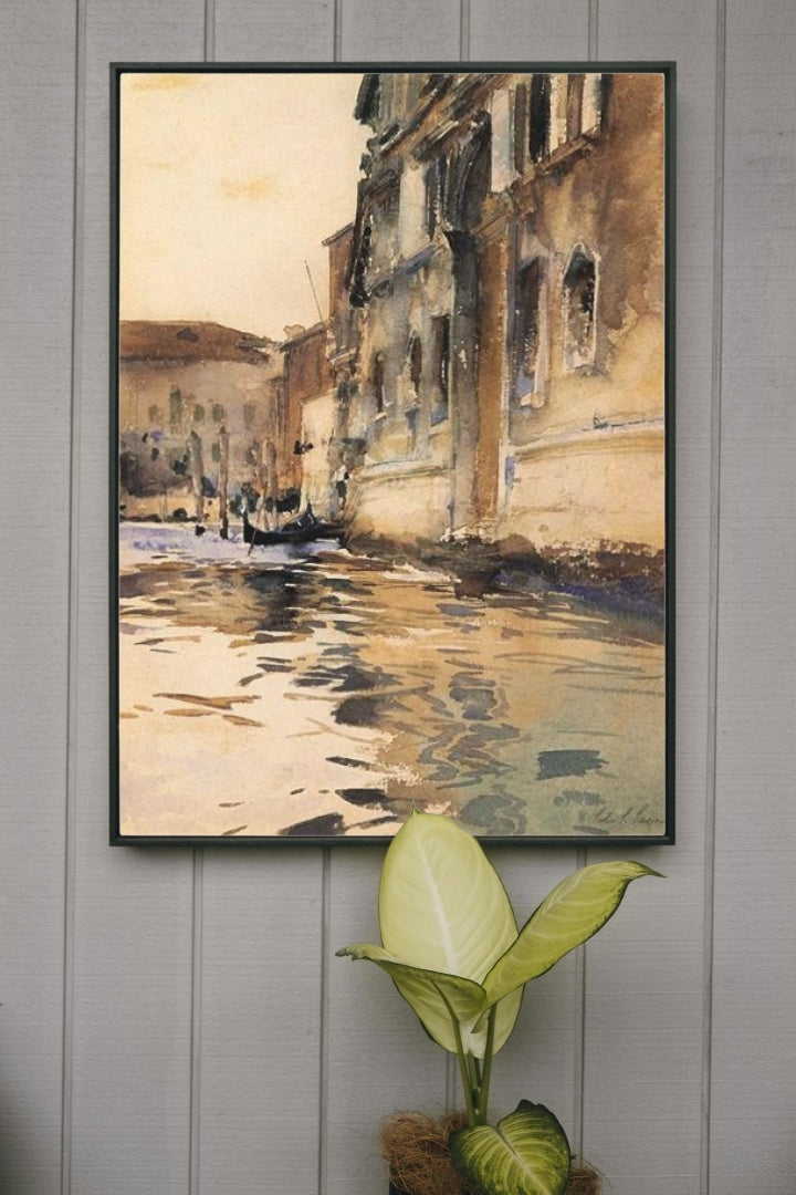 Venetian Canal, Palazzo Corner by John Singer Sargent Impressionism Art dated 1880