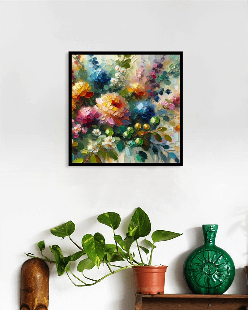 Vibrantus Floralis Opulenta: Modern Floral Oil Painting