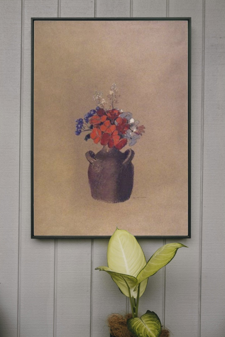 Flowers in a Vase by Odilon Redon Realism Art dated 1909