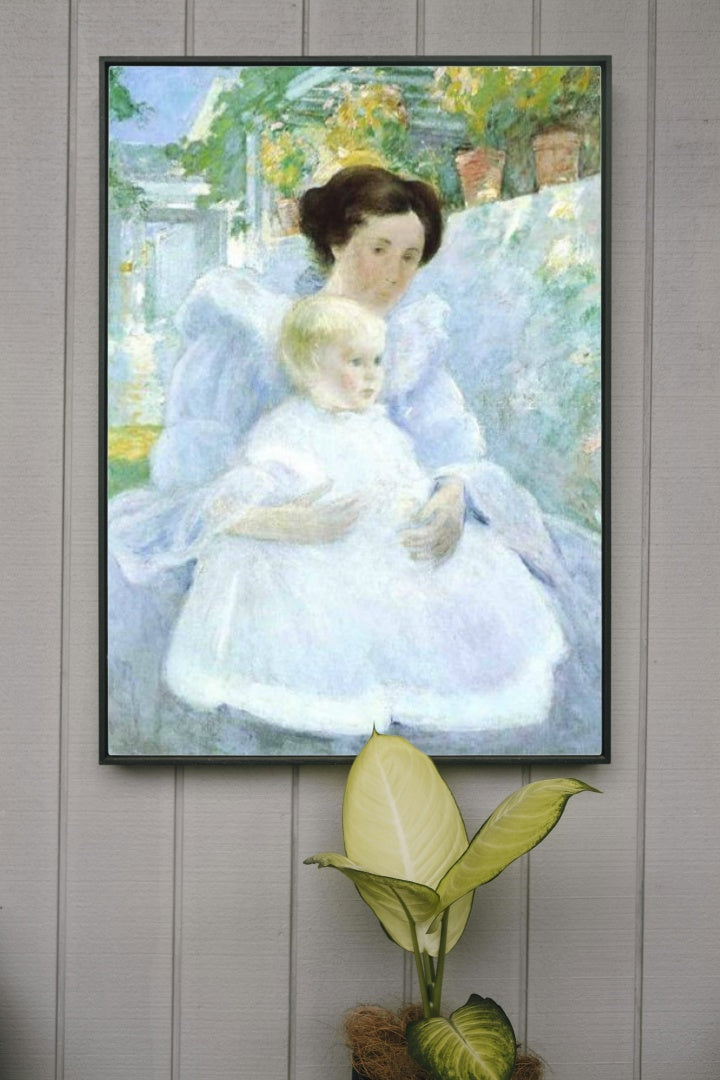 Mother and Child by John Henry Twachtman Impressionism Art dated 1897