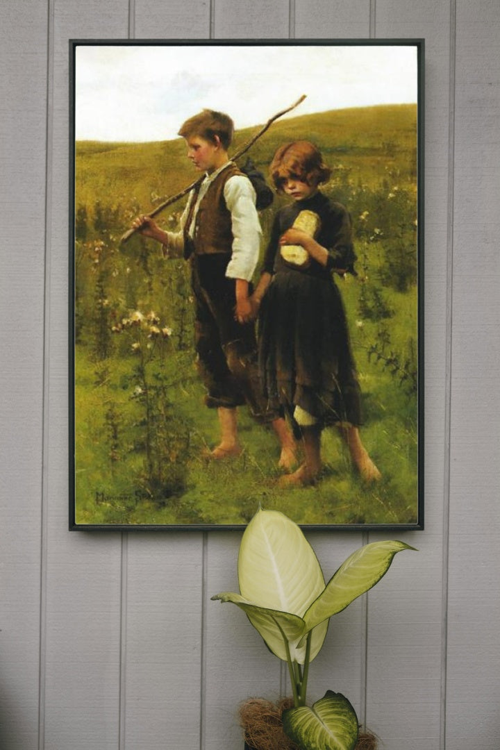 On the Way to the Fields by Marianne Stokes Art Nouveau (Modern) Art dated 1887