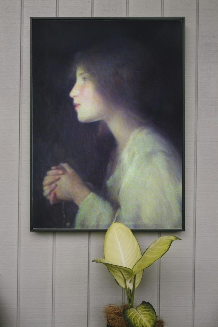 Girl With Rosary by Joan Brull Art Nouveau (Modern) Art