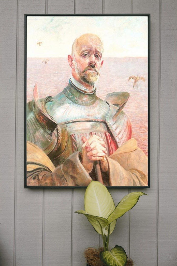 Self-portrait in an armour by Jacek Malczewski Art Nouveau (Modern) Art