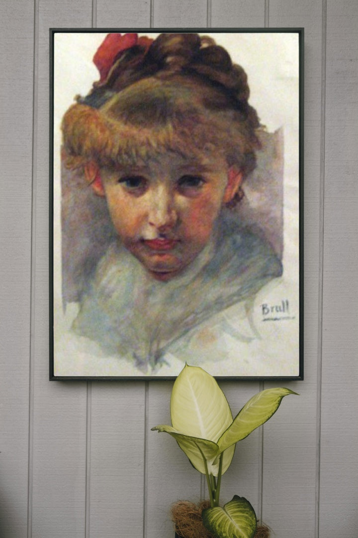 Girl by Joan Brull Art Nouveau (Modern) Art dated 1887