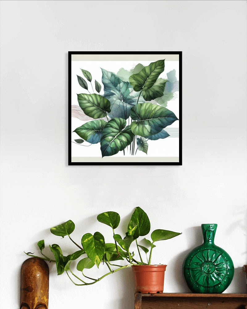 Verdant Alocasia Luxuria - Modern Botanical Wall Art