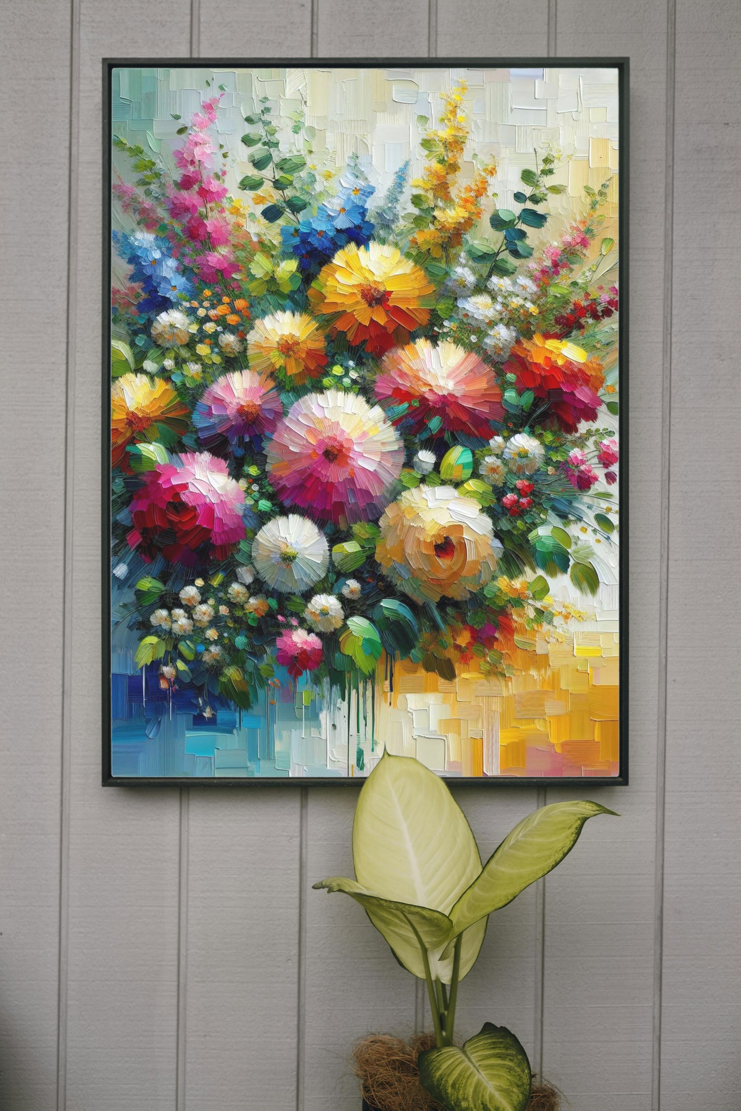 Vibrant Anantus Floral Oilpainting