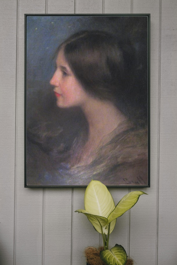 Girl in profile by Joan Brull Art Nouveau (Modern) Art