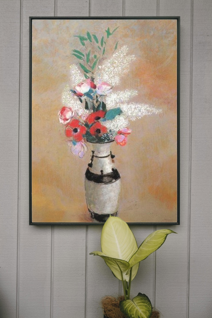 Bouquet with White Lilies in a Japanese Vase by Odilon Redon Symbolism Art