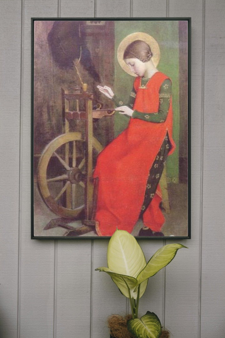 St Elizabeth of Hungary Spinning for the Poor by Marianne Stokes Art Nouveau (Modern) Art