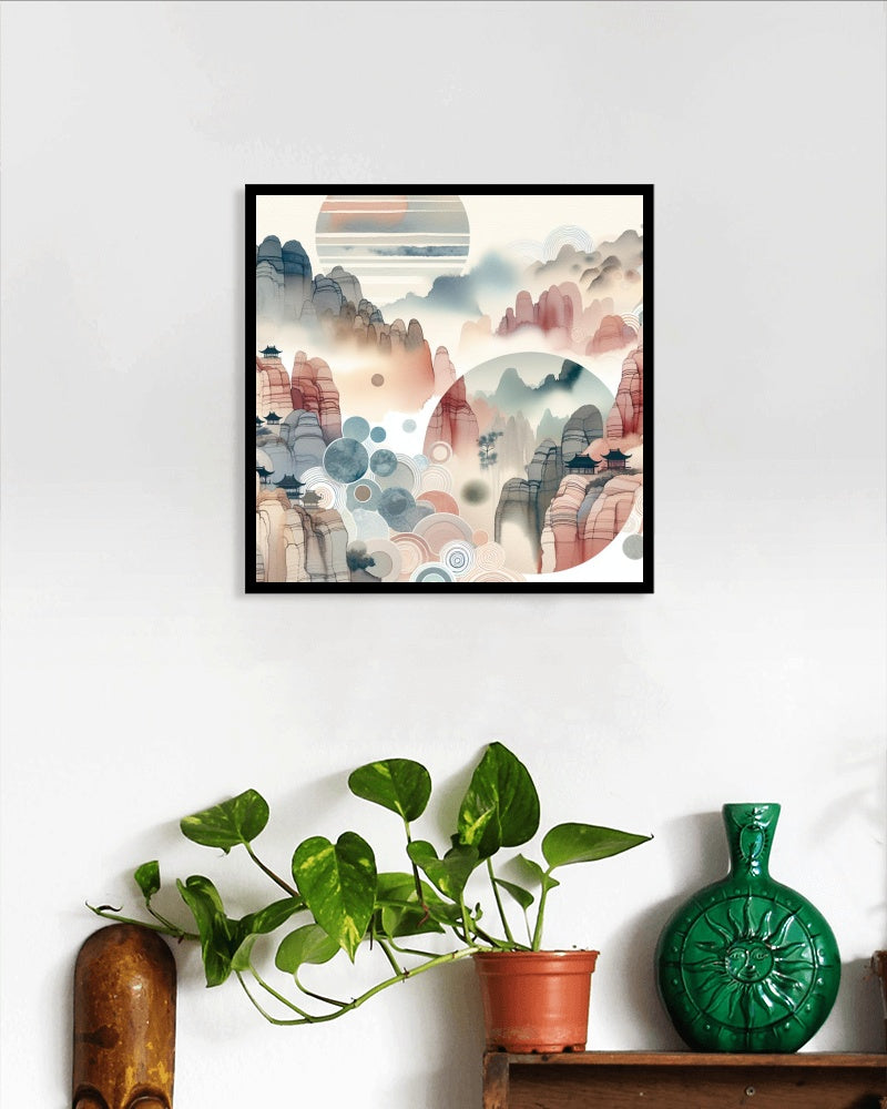 Serenus Natura Japanese Art: Watercolor Fusion with Modern Sandstone Essence