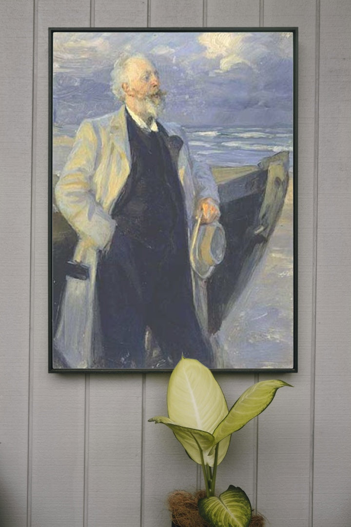 Holger Drachman by Peder Severin Kroyer Impressionism Art dated 1895