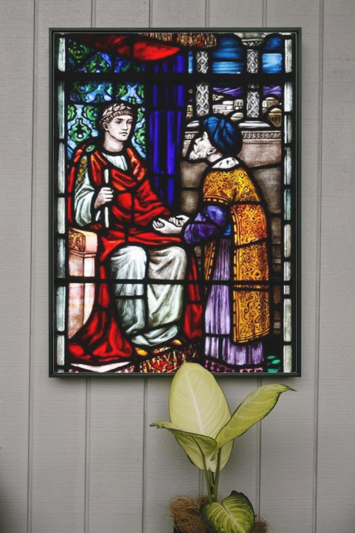 Loughrea St. Brendan&#39;s Cathedral. Scene with Pontius Pilate by Sarah Purser Romanticism Art dated 1908