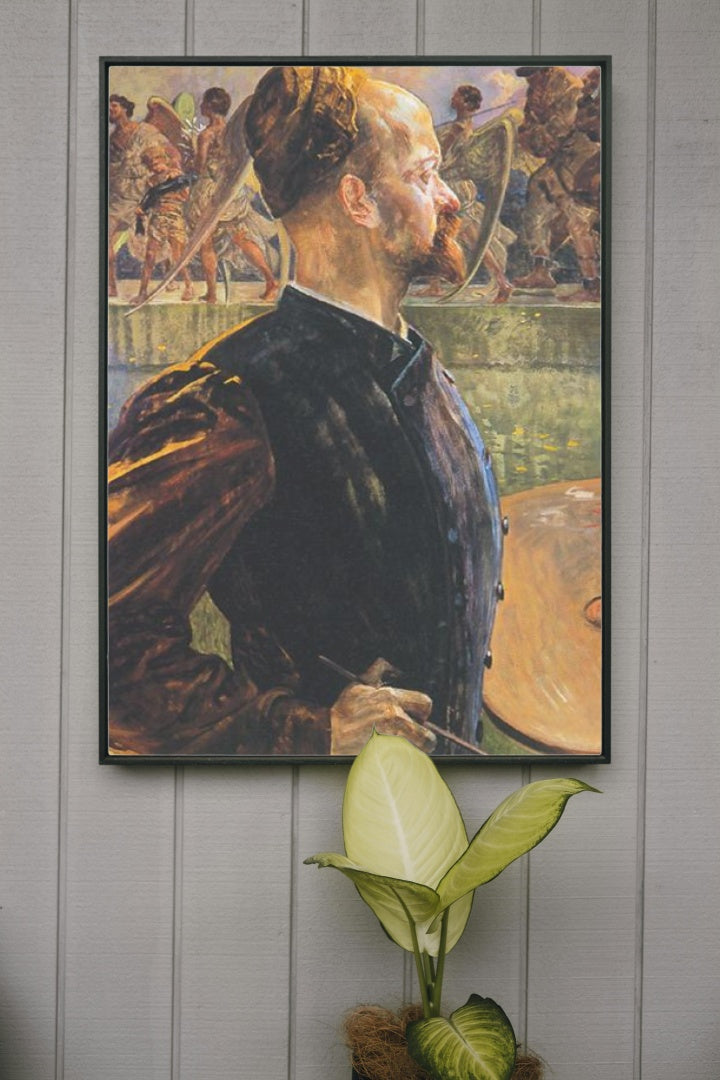 The Tribute Money (triptych) left by Jacek Malczewski Art Nouveau (Modern) Art