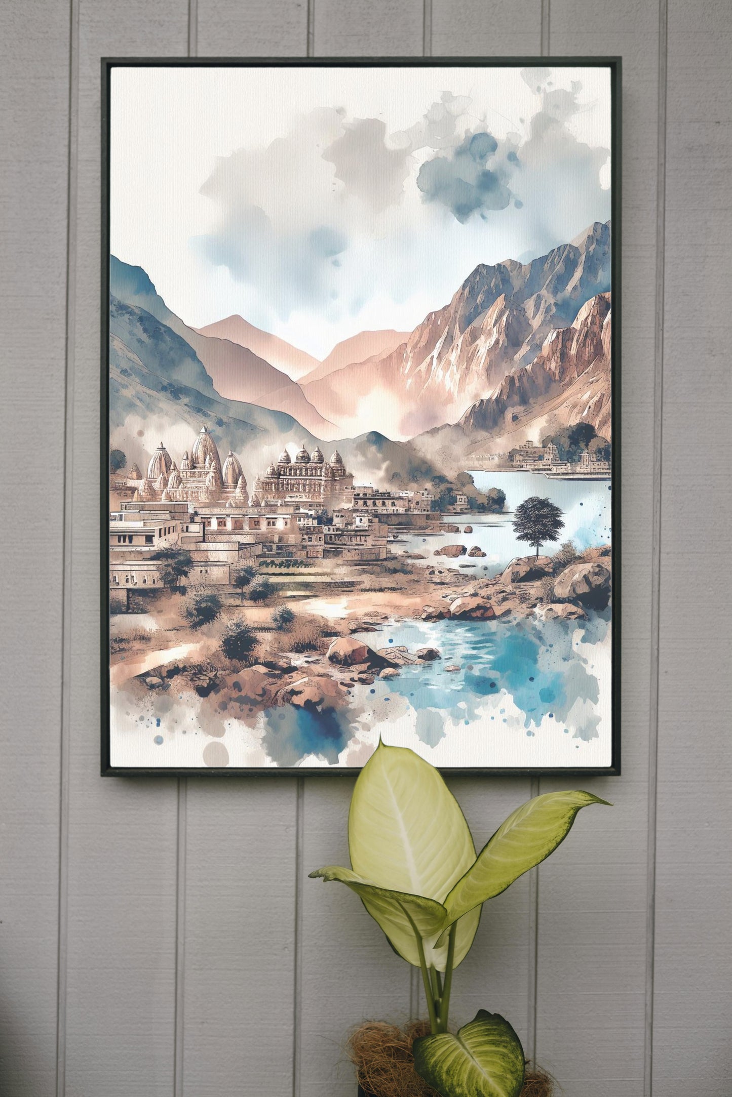 Seraphic Vistara: Ethereal Indian Watercolor Landscapes