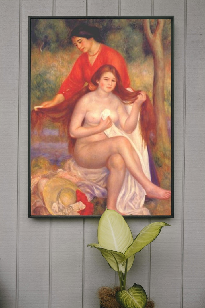 Bather and maid (The Toilet) by Pierre-Auguste Renoir Impressionism Art dated 1900